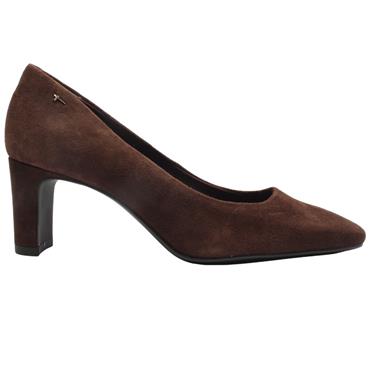 TAMARIS 22455 COURT SHOE - BROWN SUEDE
